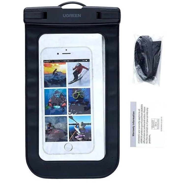 Чехол водонепроницаемый для смартфонов Ugreen LP716 (45181) Waterproof Phone Pouch чёрный