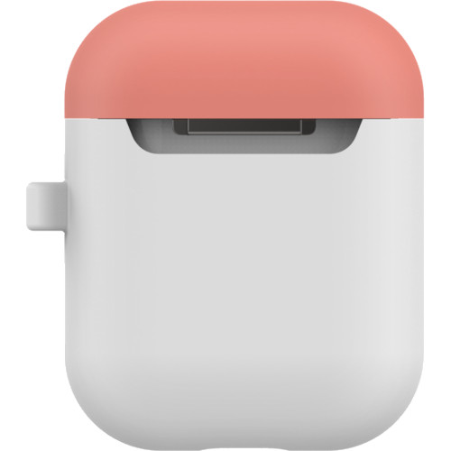 Чехол LAB.C Silicone Capsule 2in1 для Airpods белый (розовая Baby Pink/коралловая Coral крышки)