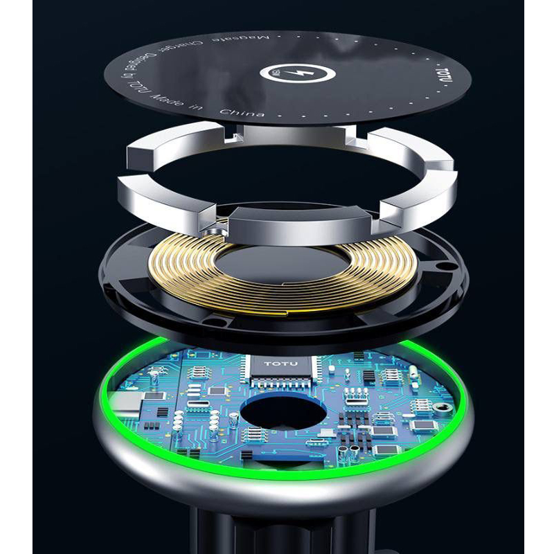 Автодержатель с функцией беспроводной зарядки TOTU War Drum Series MagSafe 15W Magnetic Wireless чёрный (CACW-53)
