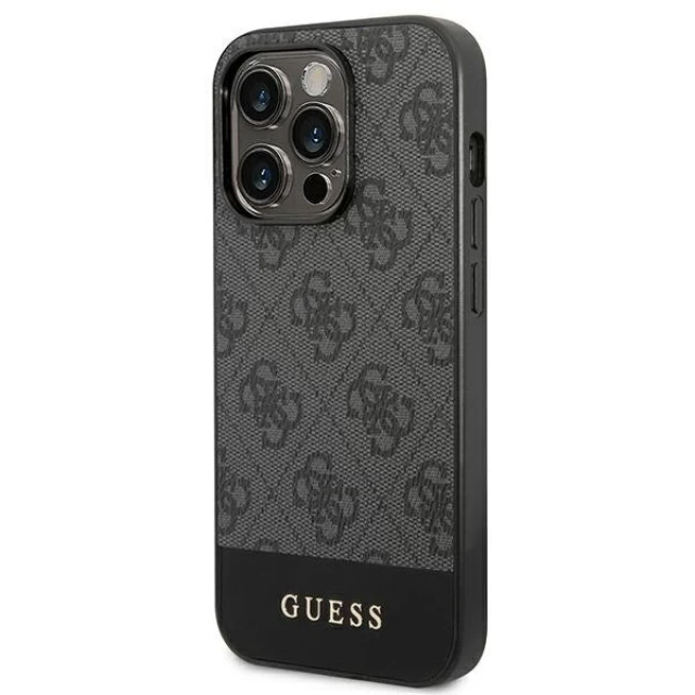 Чехол CG Mobile Guess 4G Stripe Metal Logo Hard для iPhone 14 Pro серый