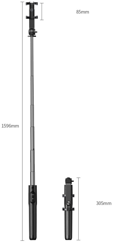 Штатив UGREEN LP586 (15062) Selfie Stick Tripod (1,5 м) with Bluetooth Remote чёрный