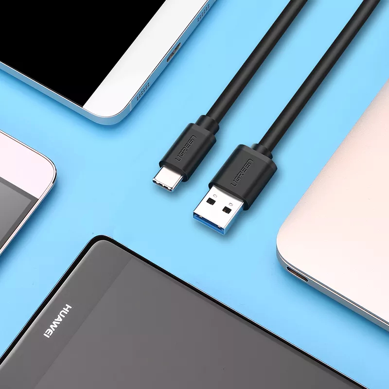 Кабель UGREEN US184 (20883) USB-A 3.0 Male to Type-C Male Cable Nickel Plating (1,5 метра) чёрный