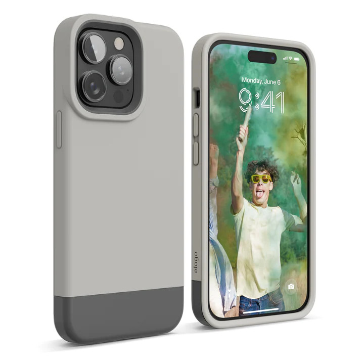 Чехол Elago GLIDE для iPhone 14 Pro светло-серый/тёмно-серый (Stone/Dark Grey)