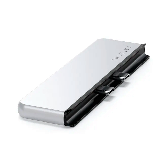 Хаб двойной Satechi Dual USB-C Hub For Surface Pro 9 серебристый