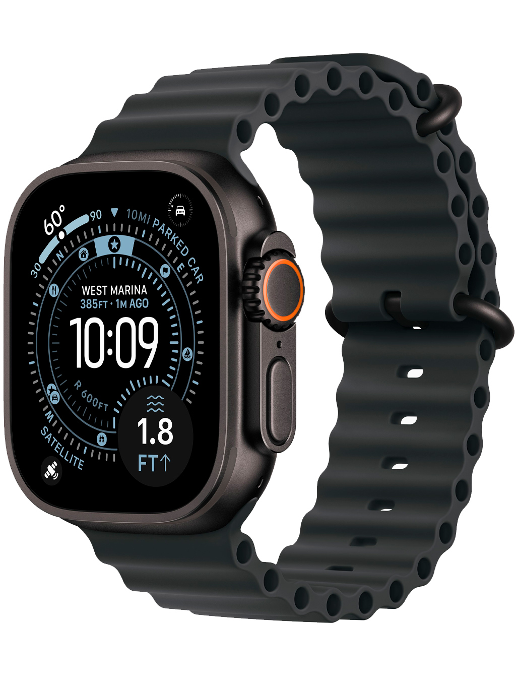 Часы Apple Watch Ultra 3 Black 49 мм Ocean Band черный ремешок