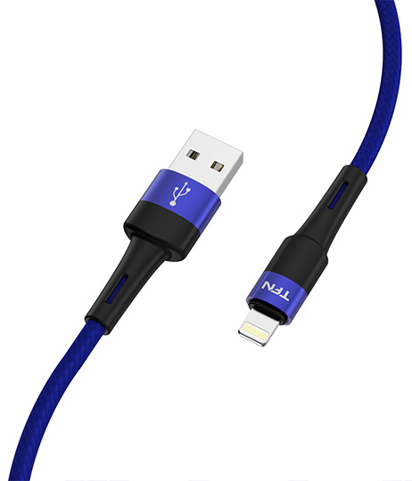 Кабель TFN 8pin Envy (Lightning-USB) нейлон (1,2 метра) синий (blue)