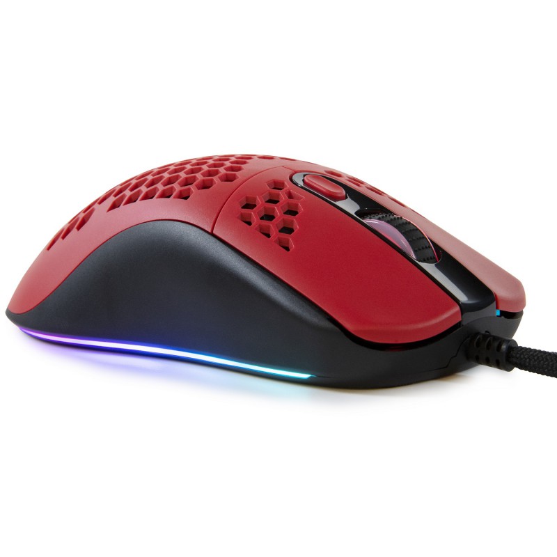 Игровая мышь Arozzi FAVO с RGB подсветкой чёрная/красная