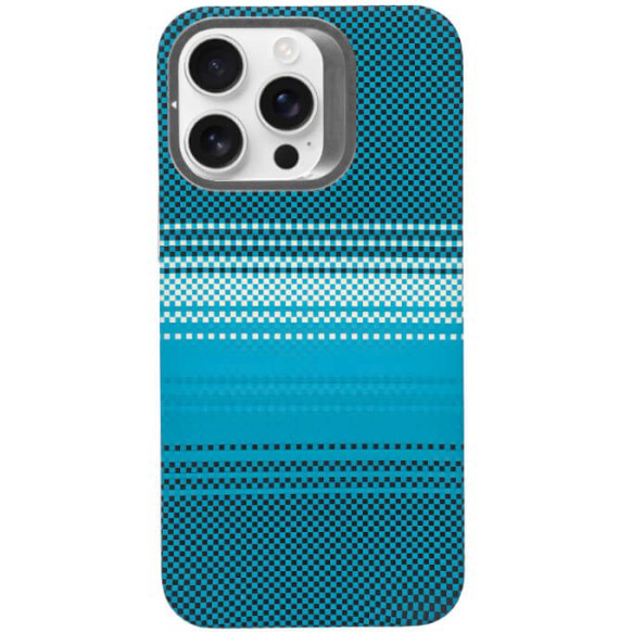 Чехол Guardi Carbon Design Magsafe для iPhone 16 Pro Max синий (Moon Rising Blue)