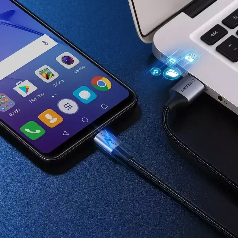 Кабель Ugreen US290 (60144) USB — micro-USB Cable (25 сантиметров) чёрный