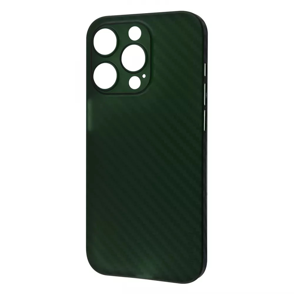 Чехол Memumi Ultra Slim 0.3 для iPhone 14 Pro Max зелёный карбон