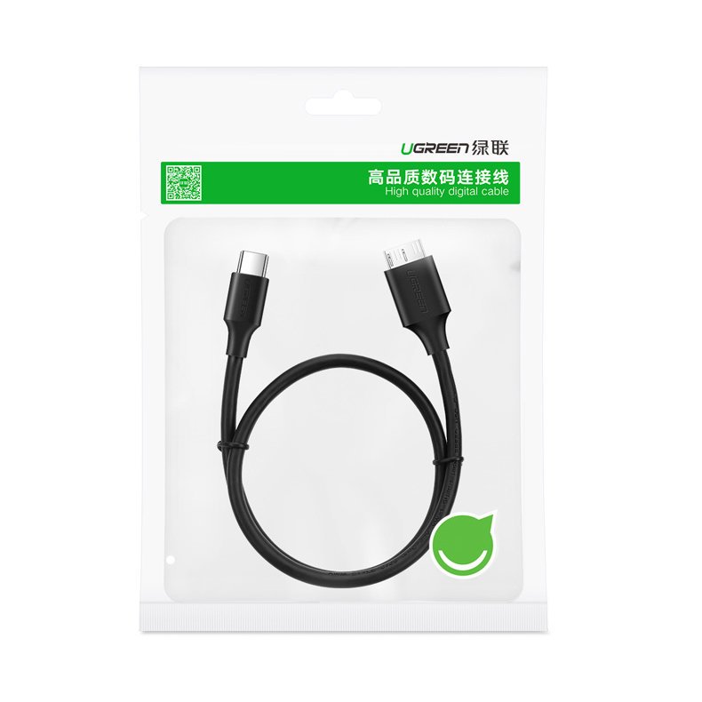 Кабель Ugreen US312 Type-C to USB 3.0 Micro-B Cable (1 метр) чёрный (20103)