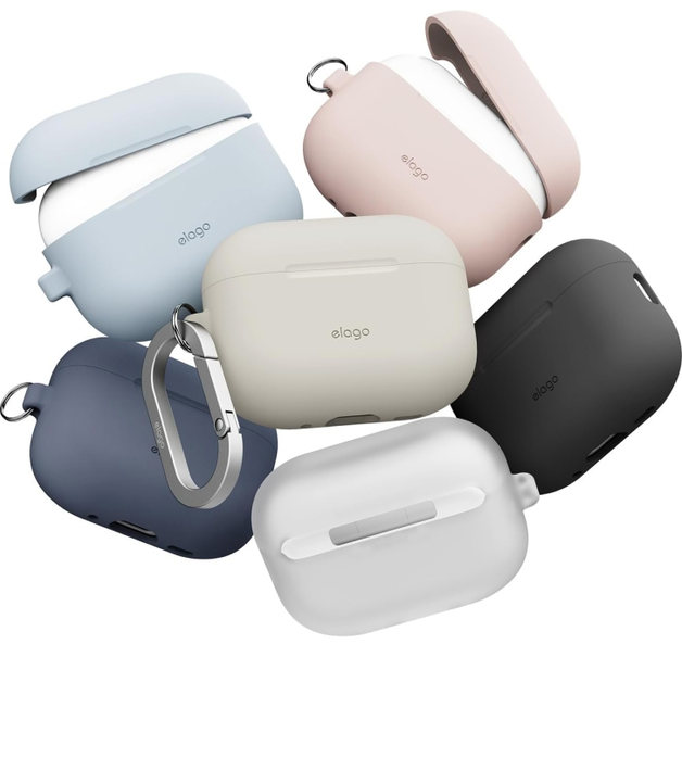 Чехол с карабином Elago Liquid Hybrid для AirPods Pro 3 бежевый