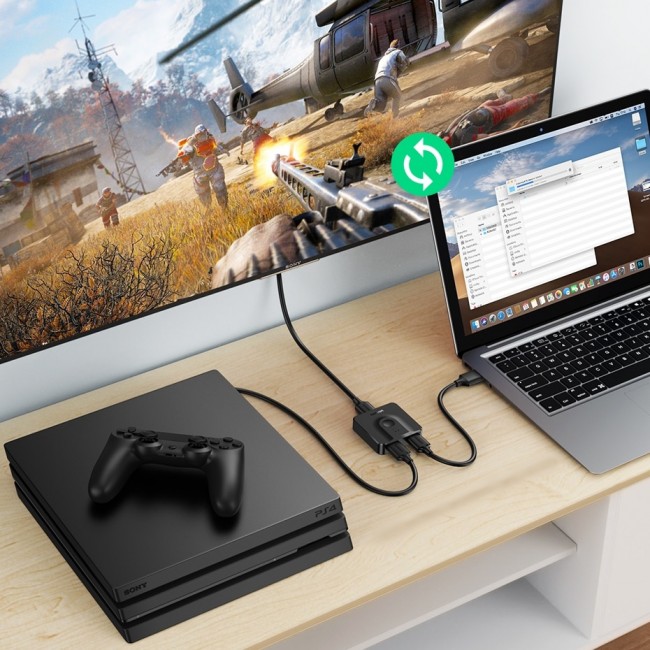 Разветвитель Ugreen CM217 (50966) 2 In 1 Out HDMI Switcher 4K@60Hz чёрный