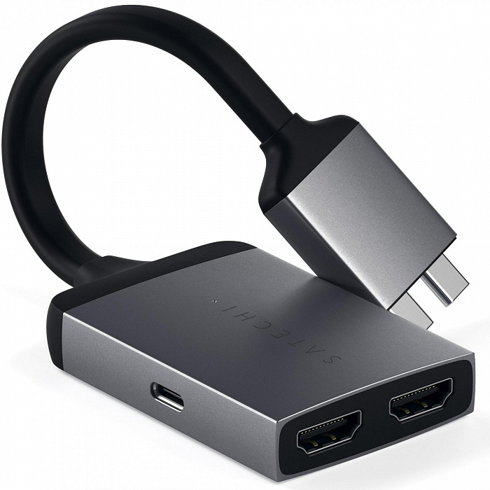 Переходник Satechi Type-C Dual HDMI Adapter (ST-TCDHAM) серый космос