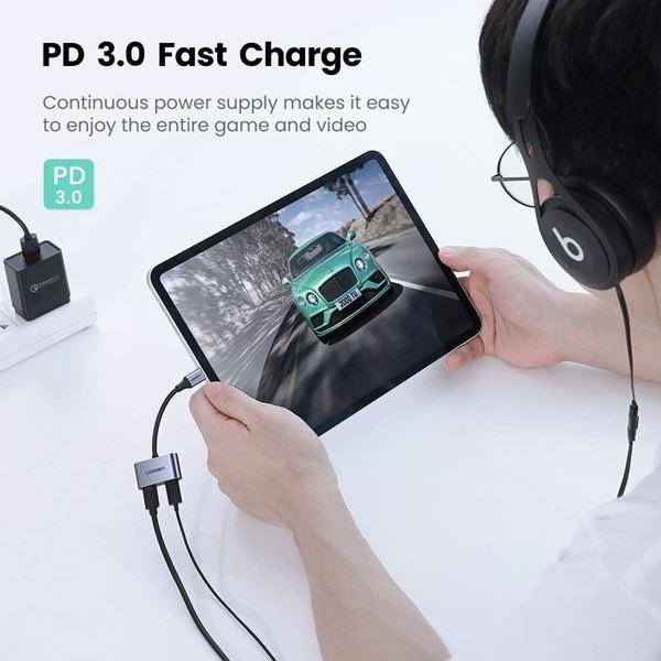 Разветвитель Ugreen CM232 (60165) USB-C One-Two Converter серый