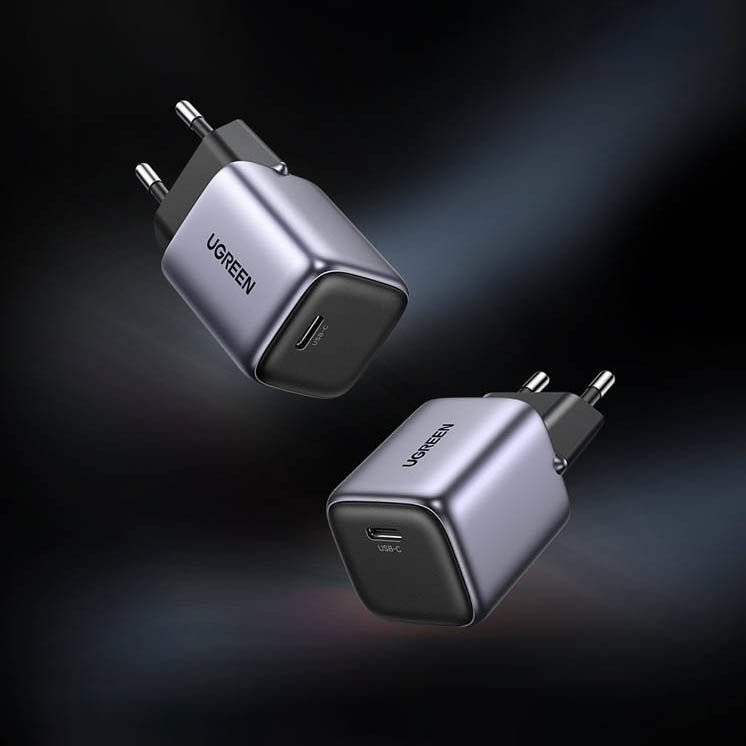 Сетевое зарядное устройство Ugreen CD318 Nexode 20W USB-C PD GaN серый космос (90664)
