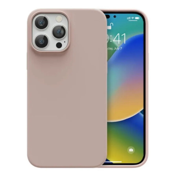 Чехол Memumi MagSafe Crystalloid Series Magnetic Liquid Silicone Case для iPhone 14 Pro розовый