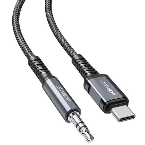Кабель Acefast C1-08 USB-C to 3.5 mm Cable (1,2 метра) серый (AF-C1-08-GY)