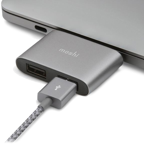 Переходник Moshi USB-C to Dual USB-A серый космос