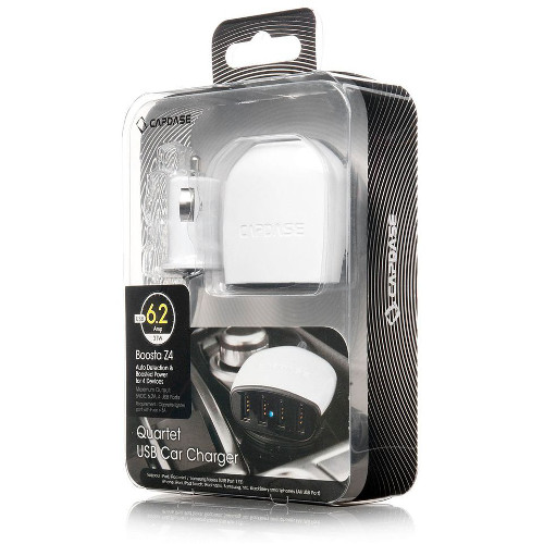 Автозарядка CapDase Quartet USB Car Charger белая