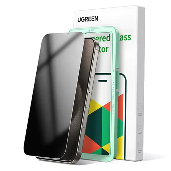 Защитное стекло Ugreen SP407 Privacy Screen Tempered Protective Film для iPhone 15 чёрное (25618)