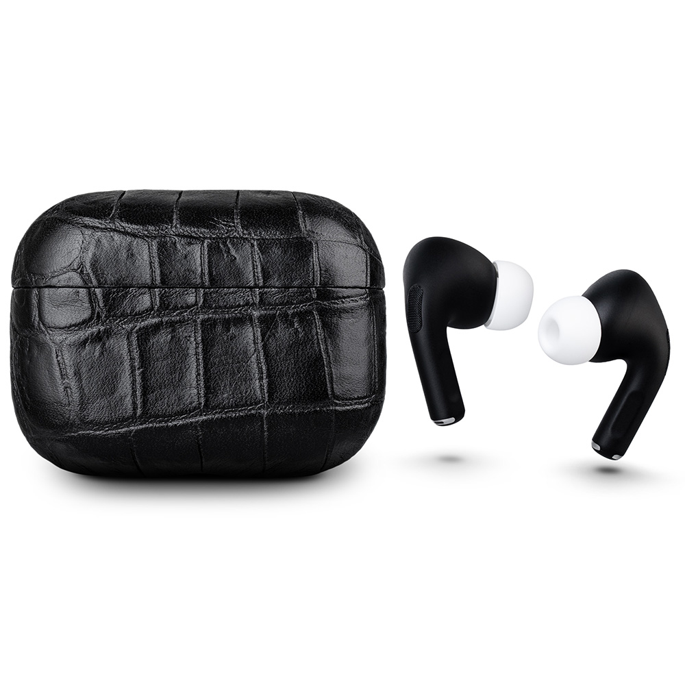 Беспроводные наушники Apple AirPods Pro Custom Edition крокодил чёрные матовые
