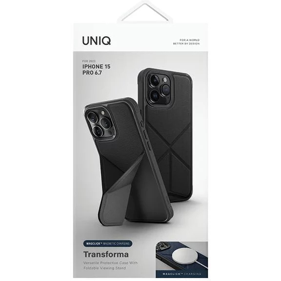 Чехол Uniq Transforma Magsafe для iPhone 15 Pro Max чёрный