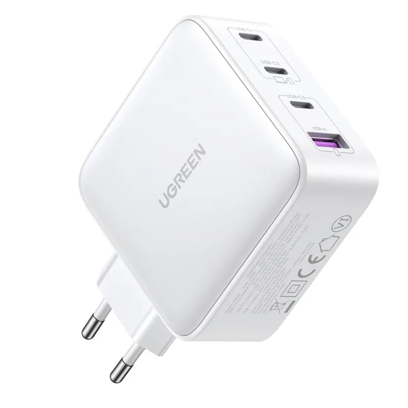 Сетевое зарядное устройство UGREEN CD226 USB-A + 3 x USB-C 100W GaN белое (15337)