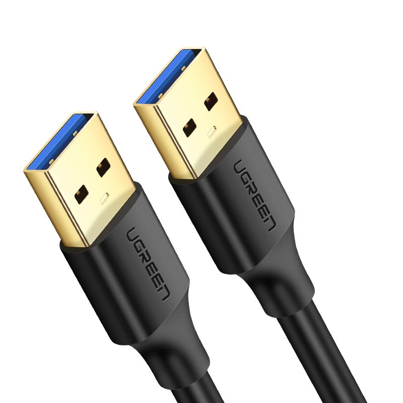 Кабель UGREEN US128 (10371) USB-A 3.0 (2 метра) Male to Male Cable чёрный