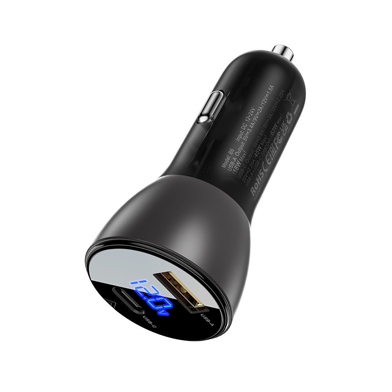 Автомобильное зарядное устройство Acefast B6 63W USB-C + USB-A Car Charger (AF-B6-TBK)