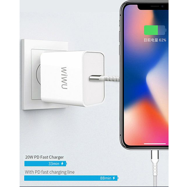 Сетевое зарядное устройство WiWU Wall Charger 20W белое (RY-U65)