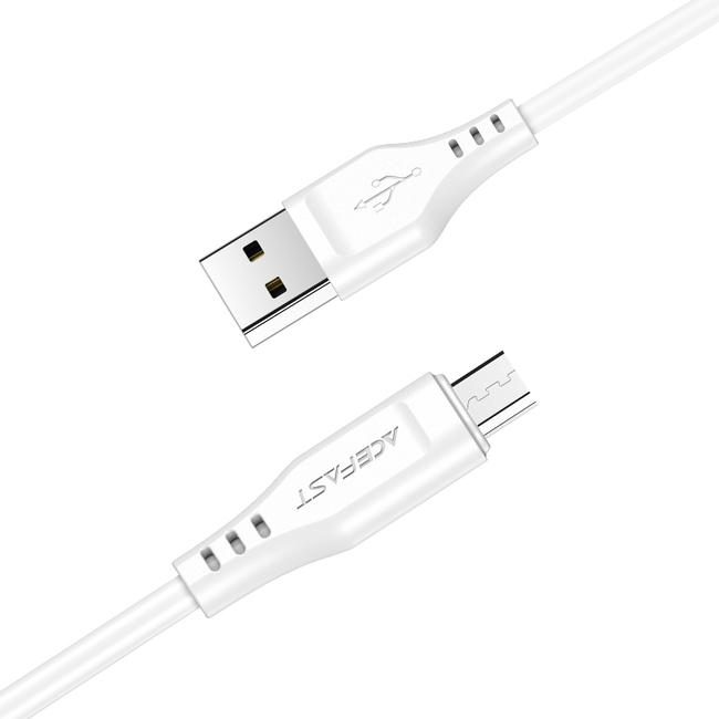 Кабель Acefast C3-09 USB-A to micro-USB TPE Charging Data Cable (1,2 метра) белый (AF-C3-09-WH)