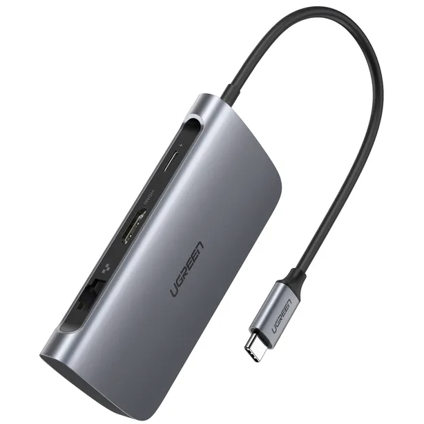 Мульти Хаб Ugreen CM212 USB-C 7-in-1 Multifunctional Adapter серый (50852) 