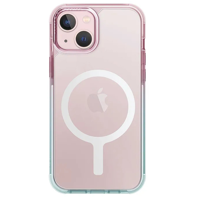 Чехол Uniq Combat Duo MagSafe для iPhone 15 розовый / голубой (Blue/Pink)
