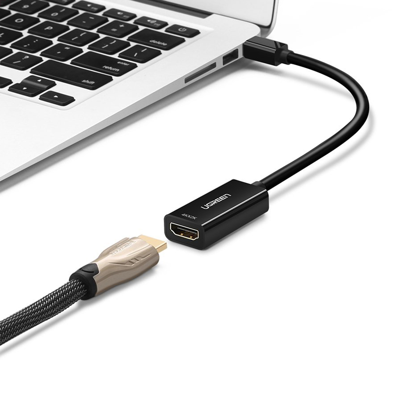 Кабель Ugreen MD112 (40360) Mini DP to HDMI Female Converter 4K чёрный