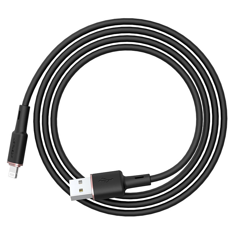 Кабель Acefast C2-02 USB-A to Lightning Charging Data Cable (1,2 метра) чёрный (AF-C2-02-BK)