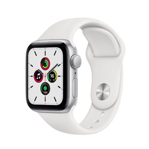 Умные часы Apple Watch SE 40 мм, алюминий серебристый, спортивный ремешок белого цвета