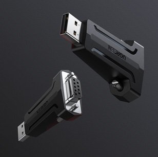 Адаптер UGREEN CM326 (80111) USB-A 2.0 to DB9 RS-232 Female Adapter чёрный (без кабеля)