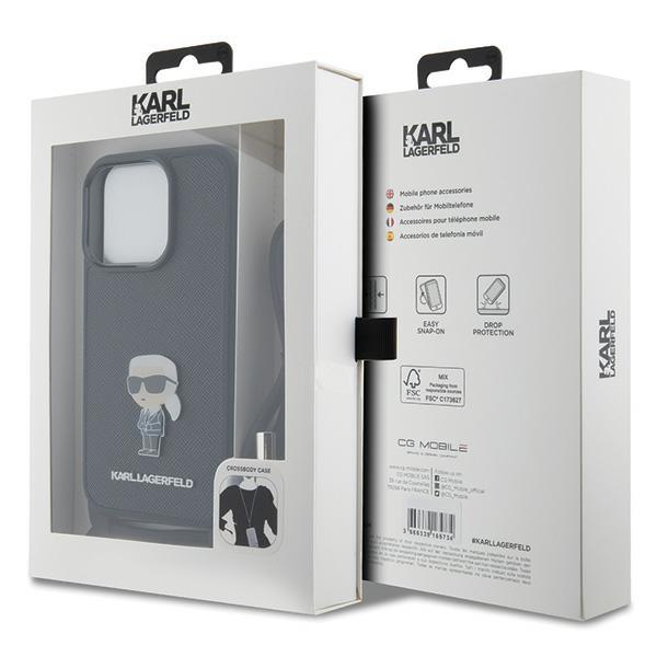 Чехол CG Mobile Lagerfeld Crossbody Saffiano для iPhone 15 Pro чёрный