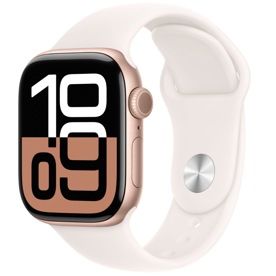 Умные часы Apple Watch Series 10 46 мм, GPS, алюминий розовое золото, спортивный ремешок светло-розовый S/M