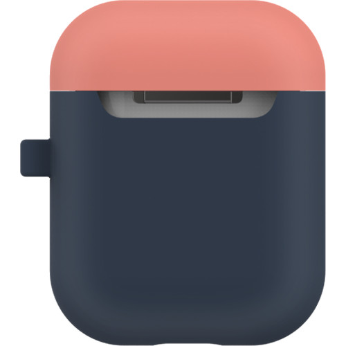 Чехол LAB.C Silicone Capsule 2in1 для Airpods тёмно-синий Navy (коралловая Coral/лимонная Lemon крышки)
