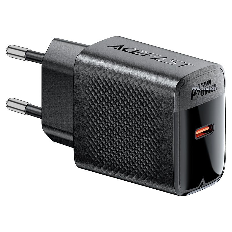 Сетевое зарядное устройство Acefast A102 USB Type-C PD30W GaN чёрное (AF-A102-BK) 