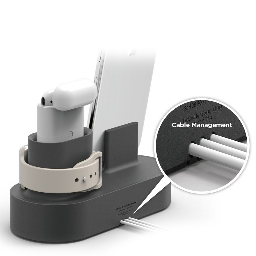 Док-станция Elago Charging Hub 3 in 1 для iPhone / Apple Watch / AirPods тёмно-серая