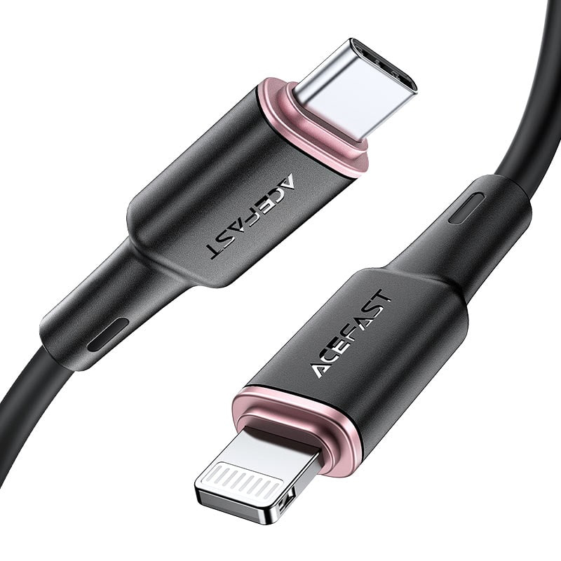 Кабель Acefast C2-01 USB-C to Lightning Zinc Alloy Cable (1,2 метра) чёрный (AF-C2-01-BK)
