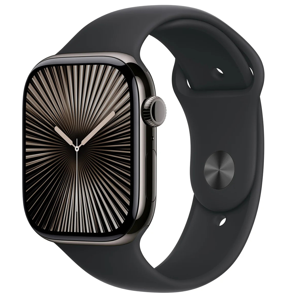 Умные часы Apple Watch Series 10 46 мм, GPS, титан тёмно-серый, спортивный ремешок чёрный S/M