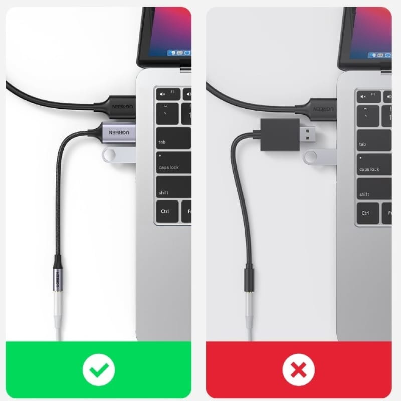 Кабель-адаптер UGREEN CM477 (30757) USB 2.0 to 3.5 mm Audio Adapter Aluminum Alloy (0.25 метра) тёмно-серый