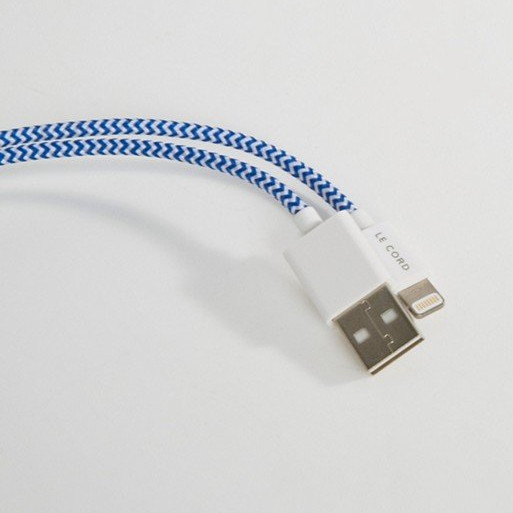 Кабель Le Cord Nylon Lightning MFI (1 метр) Broken Ocean (Бело-синий)