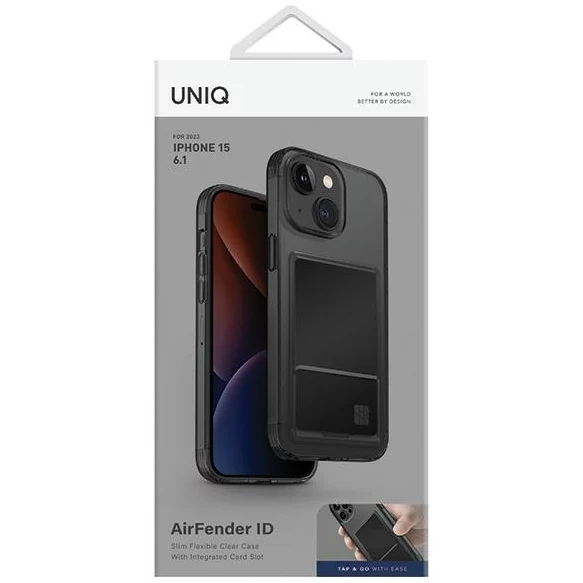 Чехол Uniq Air Fender ID для iPhone 15 тёмно-серый