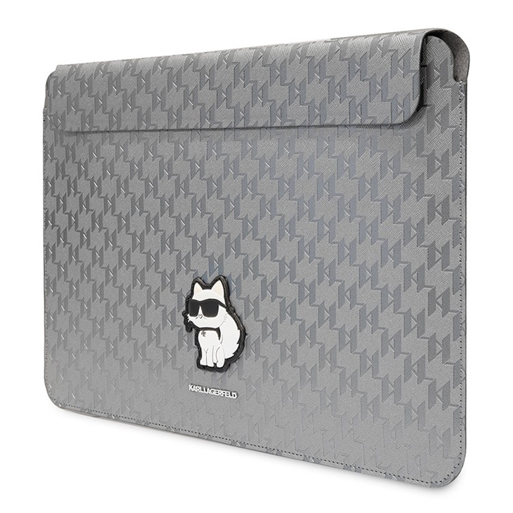 Чехол CG Mobile Lagerfeld Saffiano Sleeve Monogram NFT Choupette для ноутбуков 13"/14" серебристый