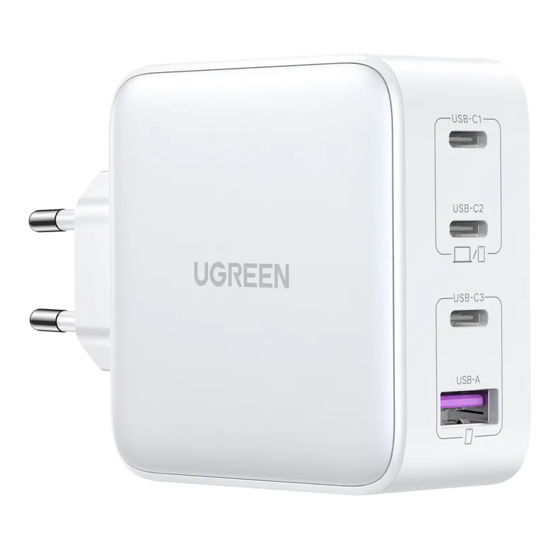 Сетевое зарядное устройство UGREEN CD226 USB-A + 3 x USB-C 100W GaN белое (15337)